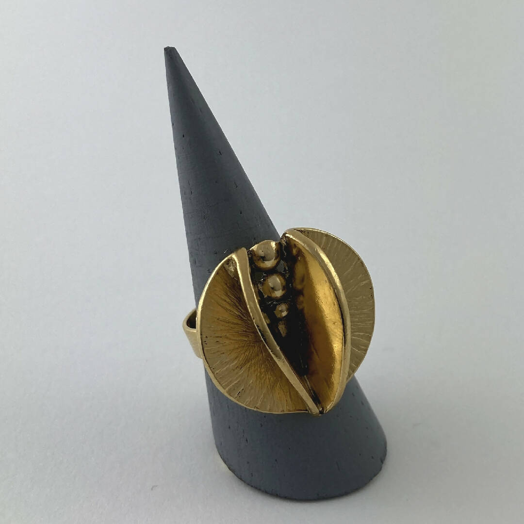 Bague réglable en étain dorée 14 | EMPREINTES Paris