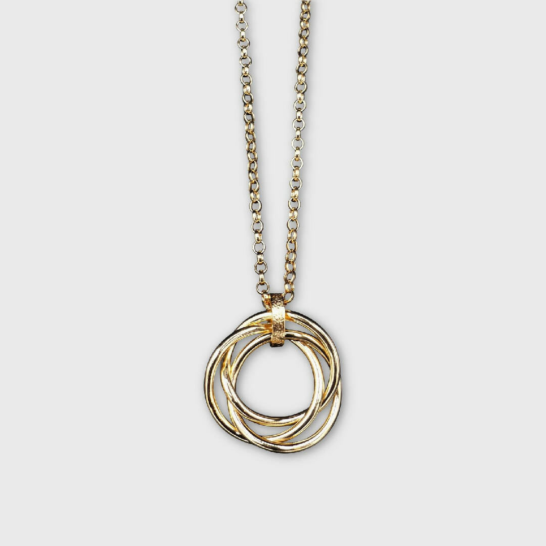 Collier anneaux de Borromée lisses dorés | EMPREINTES Paris