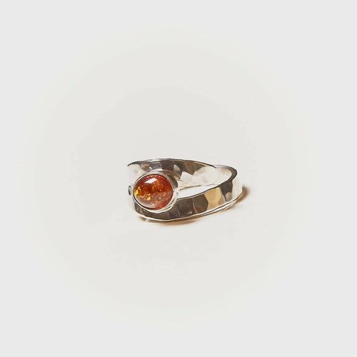 Bague EMULSIA en argent avec une ambre. | EMPREINTES Paris - EMPREINTES Paris