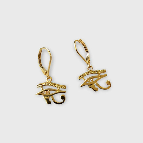 Boucles d’oreilles L’Oeil Horus plaqué or | EMPREINTES Paris - EMPREINTES Paris