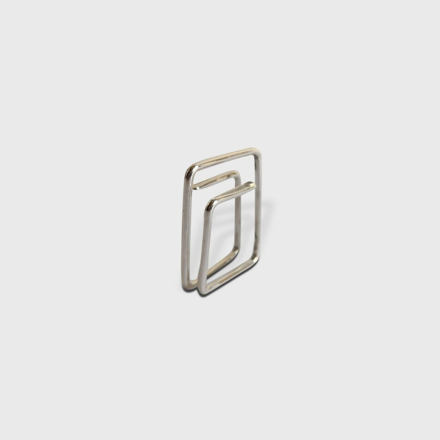 Bague A deux pas carré Argent | EMPREINTES Paris