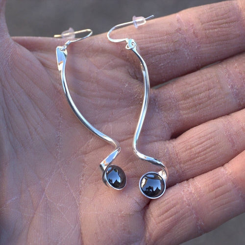 Boucles d'oreilles argent Hématite Glaolia | EMPREINTES Paris - EMPREINTES Paris