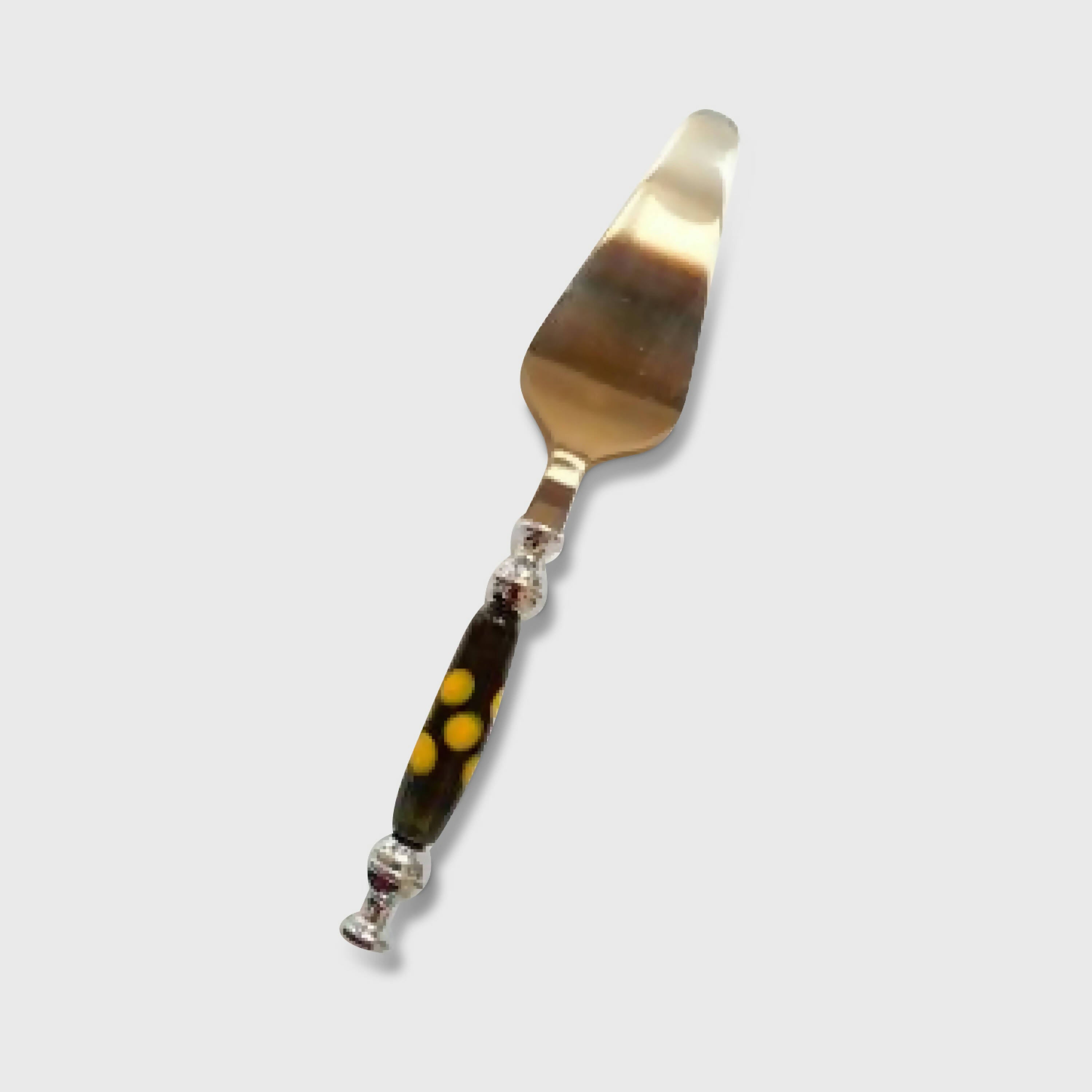 Pelle à tarte noire à pois jaune - Accessoire pâtisserie | EMPREINTES Paris