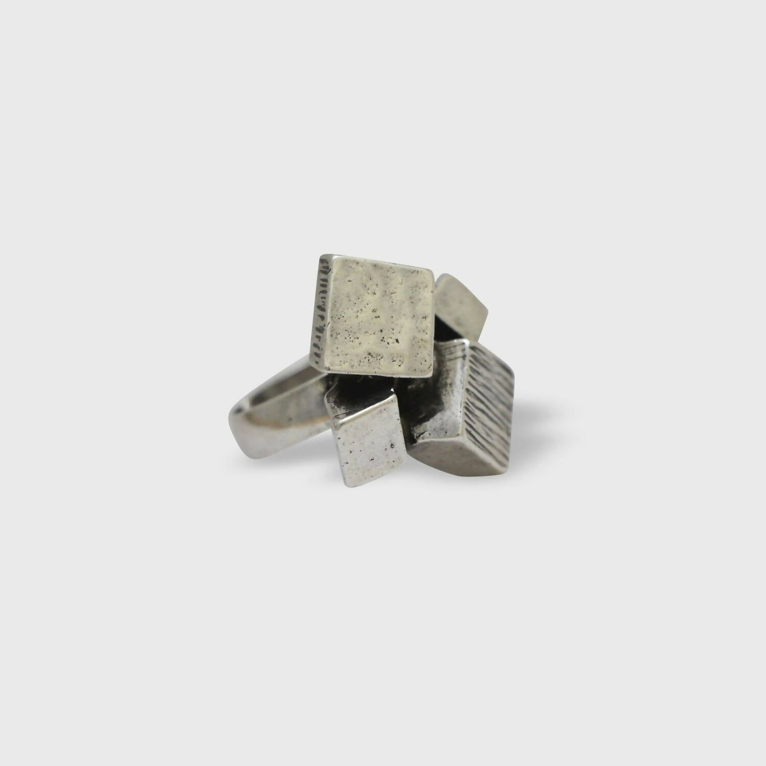 Bague réglable en étain argentée 5 | EMPREINTES Paris