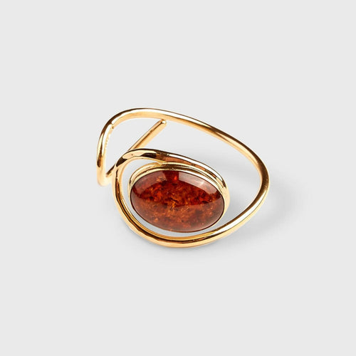 Bracelet VOLUPTIA plaqué or avec une ambre. | EMPREINTES Paris - EMPREINTES Paris