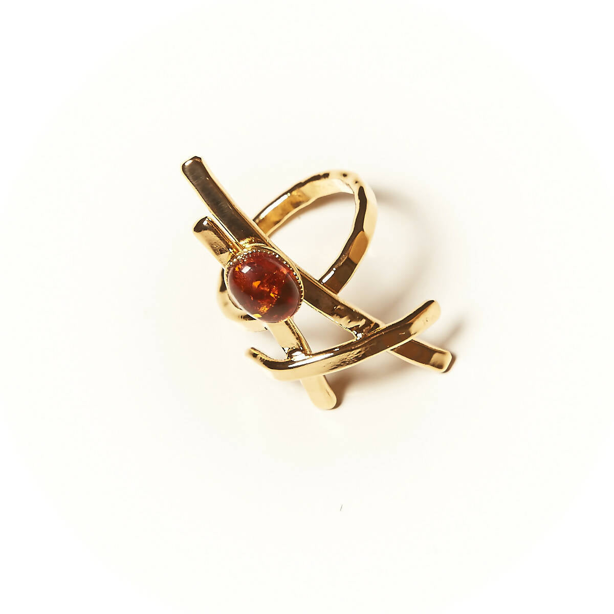 Bague LA BELLE PARISIENNE plaqué or avec une ambre. | EMPREINTES Paris