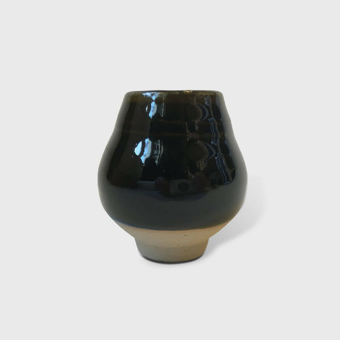 Petit Vase Noir-Oribe n°3 en grès | EMPREINTES Paris