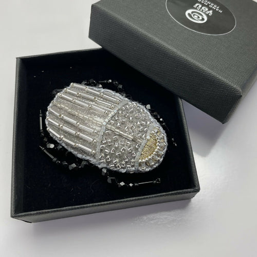 Broche Scarabée argenté | EMPREINTES Paris - EMPREINTES Paris