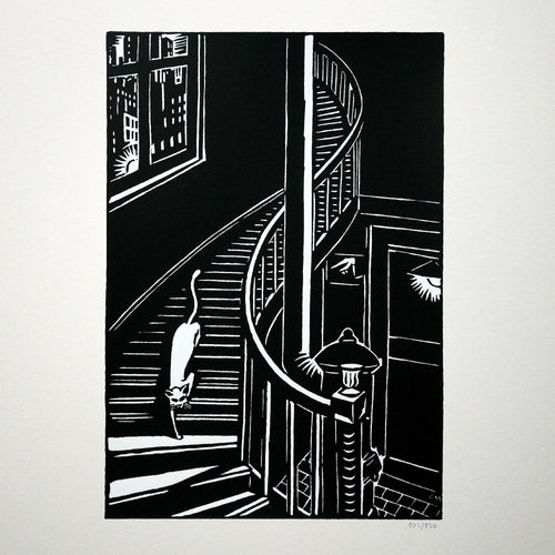 Frans Masereel : Chat dans l'escalier - Sérigraphie | EMPREINTES Paris - EMPREINTES Paris