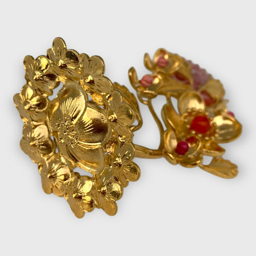 abeille, nature, orange, floral, petite sculpture, feuillage, doré, art nouveau, art decoratif, collection, unique, coquelicot, pierre précieuse | EMPREINTES Paris - EMPREINTES Paris