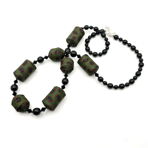 Sautoir cachemire vert bouteille | EMPREINTES Paris - EMPREINTES Paris