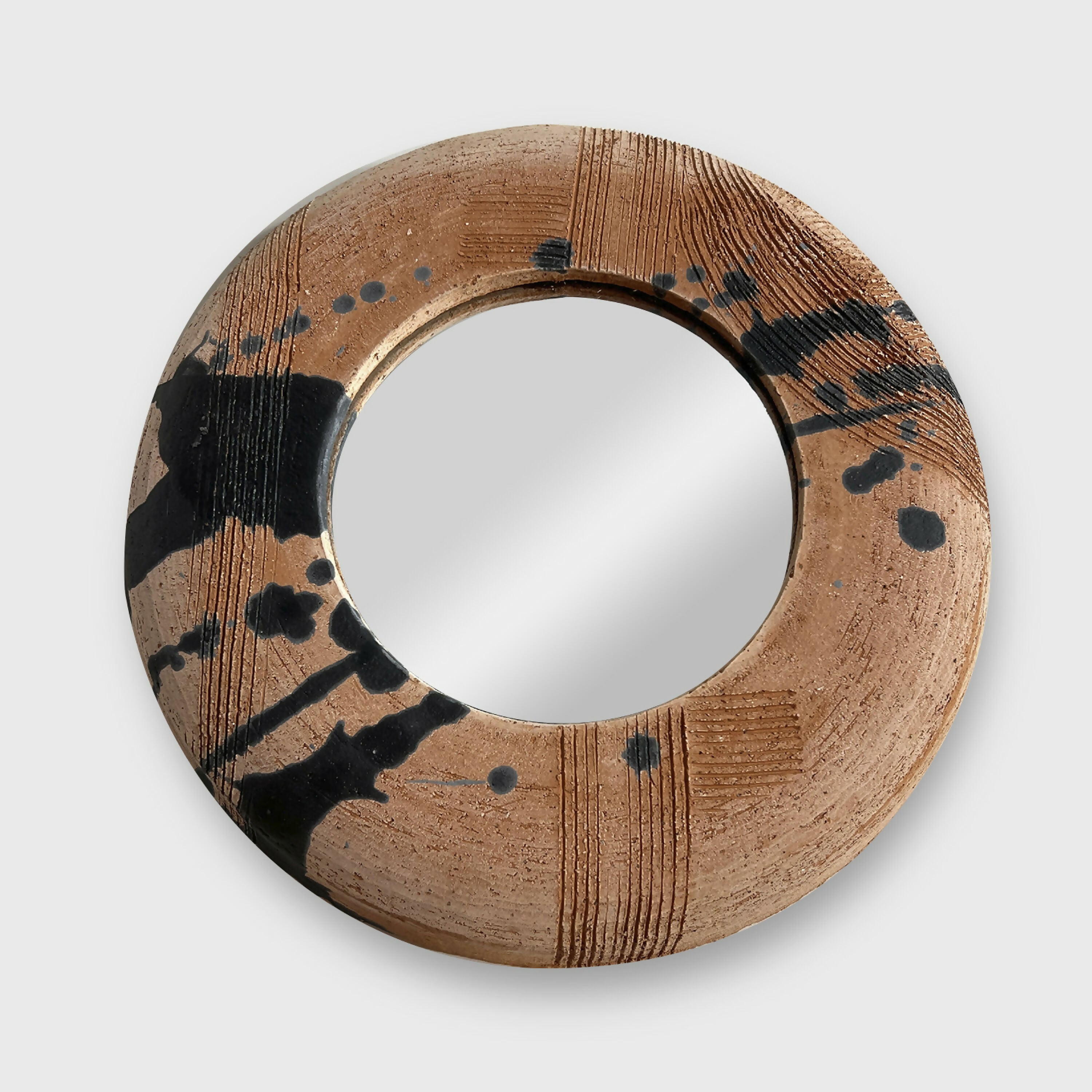 Miroir Terracotta en faience de toscane texturée - Taille M | EMPREINTES Paris