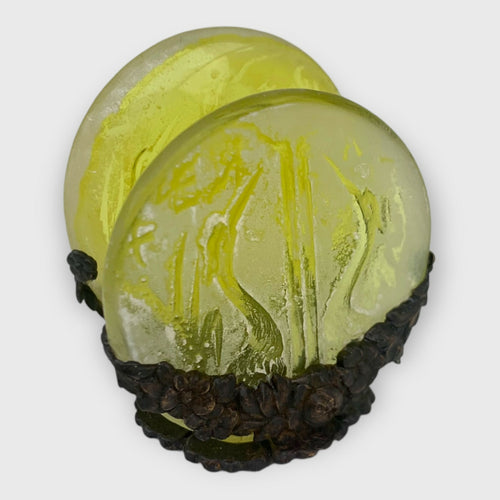 porte carte jaune grues du Japon cadeau noel homme symbole de paix | EMPREINTES Paris - EMPREINTES Paris