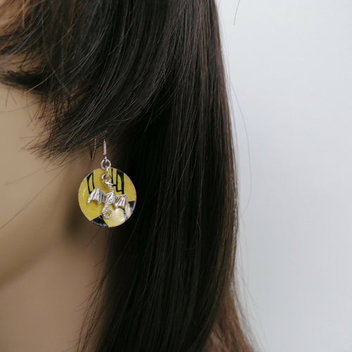 Boucles d'oreilles Les Dragons en émail sur cuivre | EMPREINTES Paris - EMPREINTES Paris