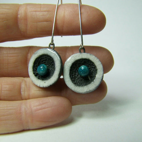 Boucles d'oreilles Miro Blanc et bleu | EMPREINTES Paris - EMPREINTES Paris