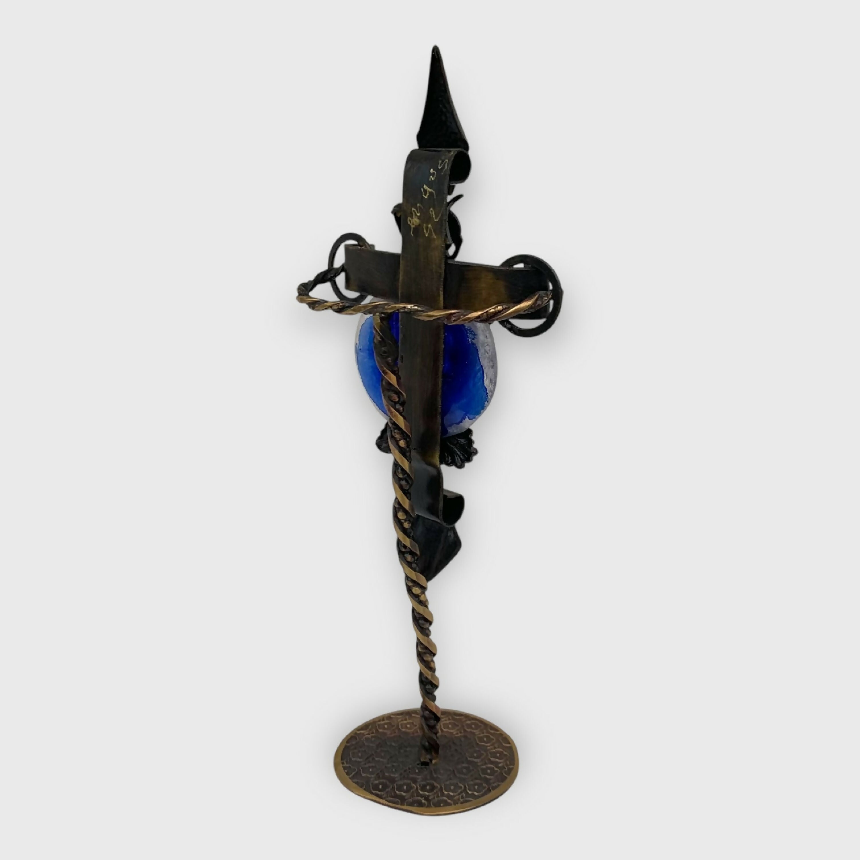 Christus, Christ, religieux, catholique, statue croix, cristal, pâte de verre, symbolique, petite sculpture religieuse | EMPREINTES Paris