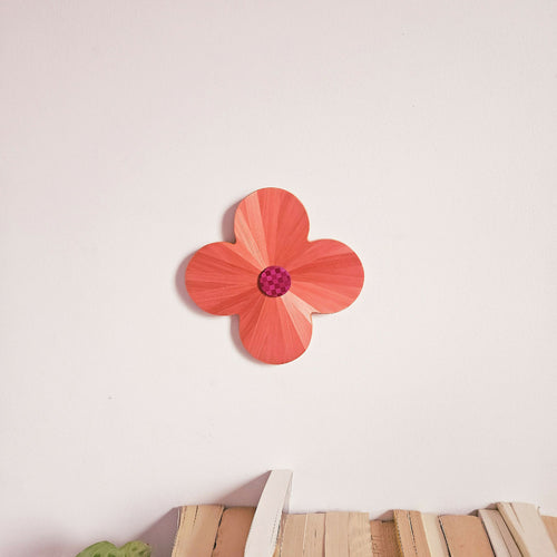 FlowerPower - fleur en marqueterie de paille orange | EMPREINTES Paris - EMPREINTES Paris