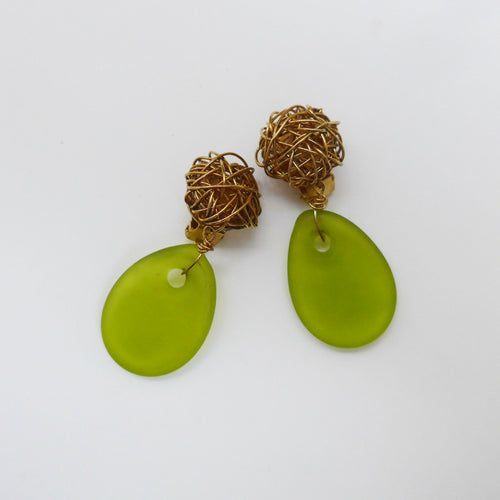 Boucles d'oreilles GALET L VERT E1007 | EMPREINTES Paris - EMPREINTES Paris