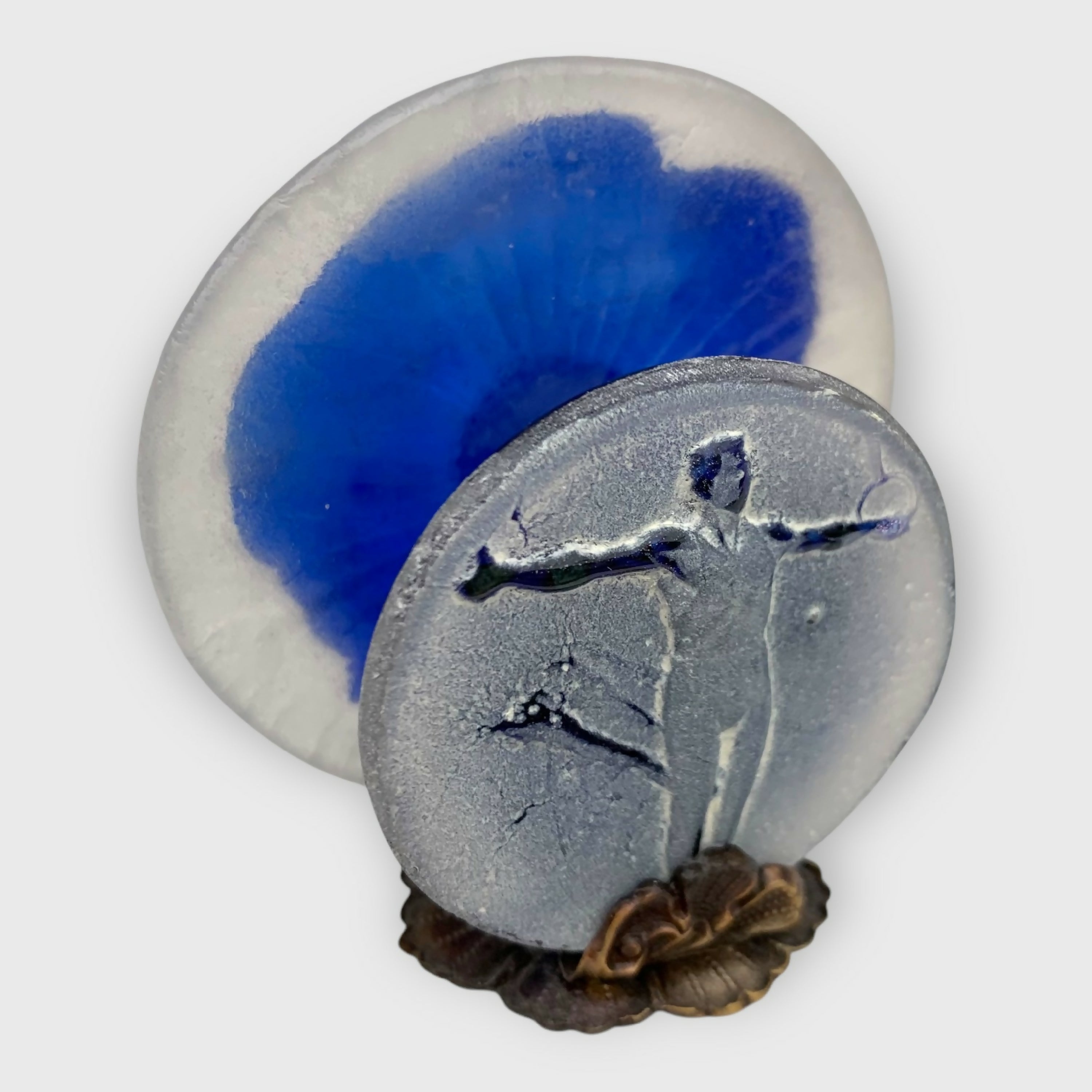 porte carte bleu, athlétisme, sport anneaux, art décoratif, cadeau decoration bleu, collection originale, article de bureau, cadeau pour homme, piece unique createur, made in France | EMPREINTES Paris