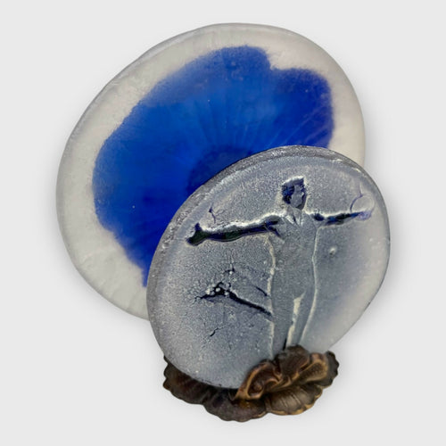 porte carte bleu, athlétisme, sport anneaux, art décoratif, cadeau decoration bleu, collection originale, article de bureau, cadeau pour homme, piece unique createur, made in France | EMPREINTES Paris - EMPREINTES Paris