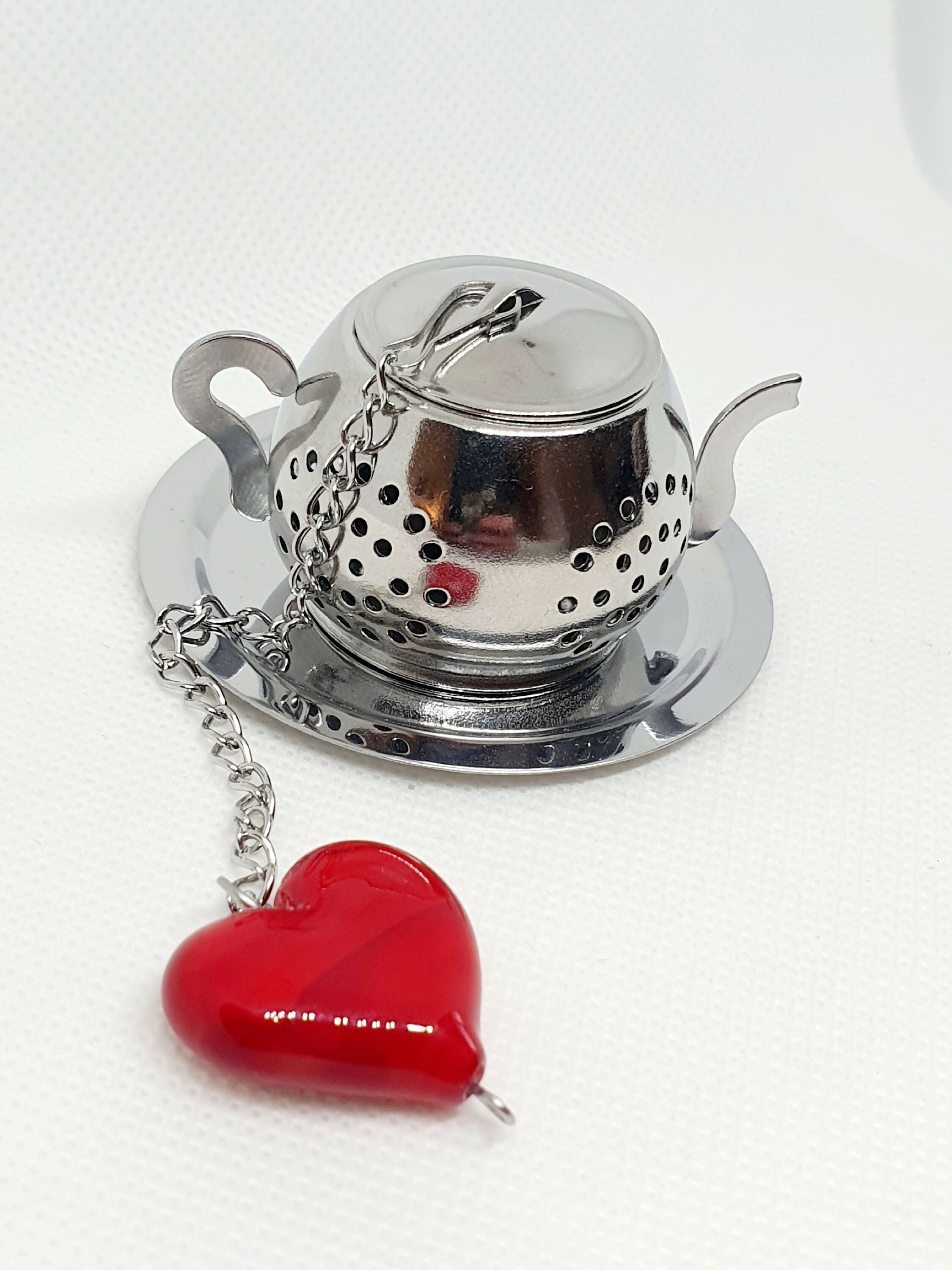 Boule à thé mini théière Coeur Rouge passioin | EMPREINTES Paris