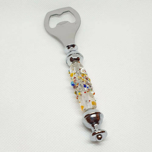 Décapsuleur en verre transparent et éclats multicolores | EMPREINTES Paris - EMPREINTES Paris