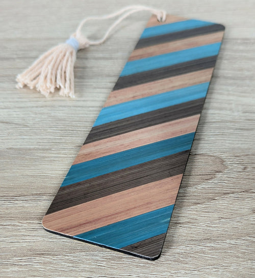 Marque-pages avec marqueterie de paille Bleue/marron/cuivre et Jaune/kaki | EMPREINTES Paris - EMPREINTES Paris