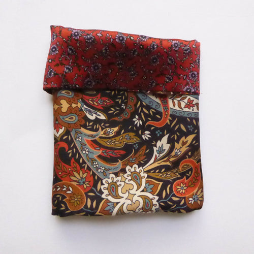 Pochette soie homme - cachemire flower black | EMPREINTES Paris - EMPREINTES Paris
