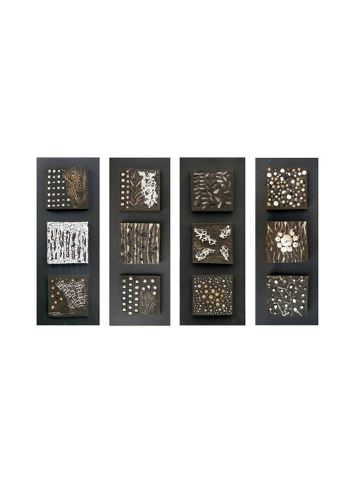 Bas relief tableau grès noir et porcelaine collection triptyque 7 - grassi copie | EMPREINTES Paris - EMPREINTES Paris