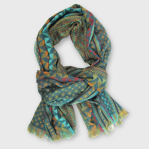 Écharpe Maxi Coton Soie Multico forêt PLANETARIUM | EMPREINTES Paris - EMPREINTES Paris