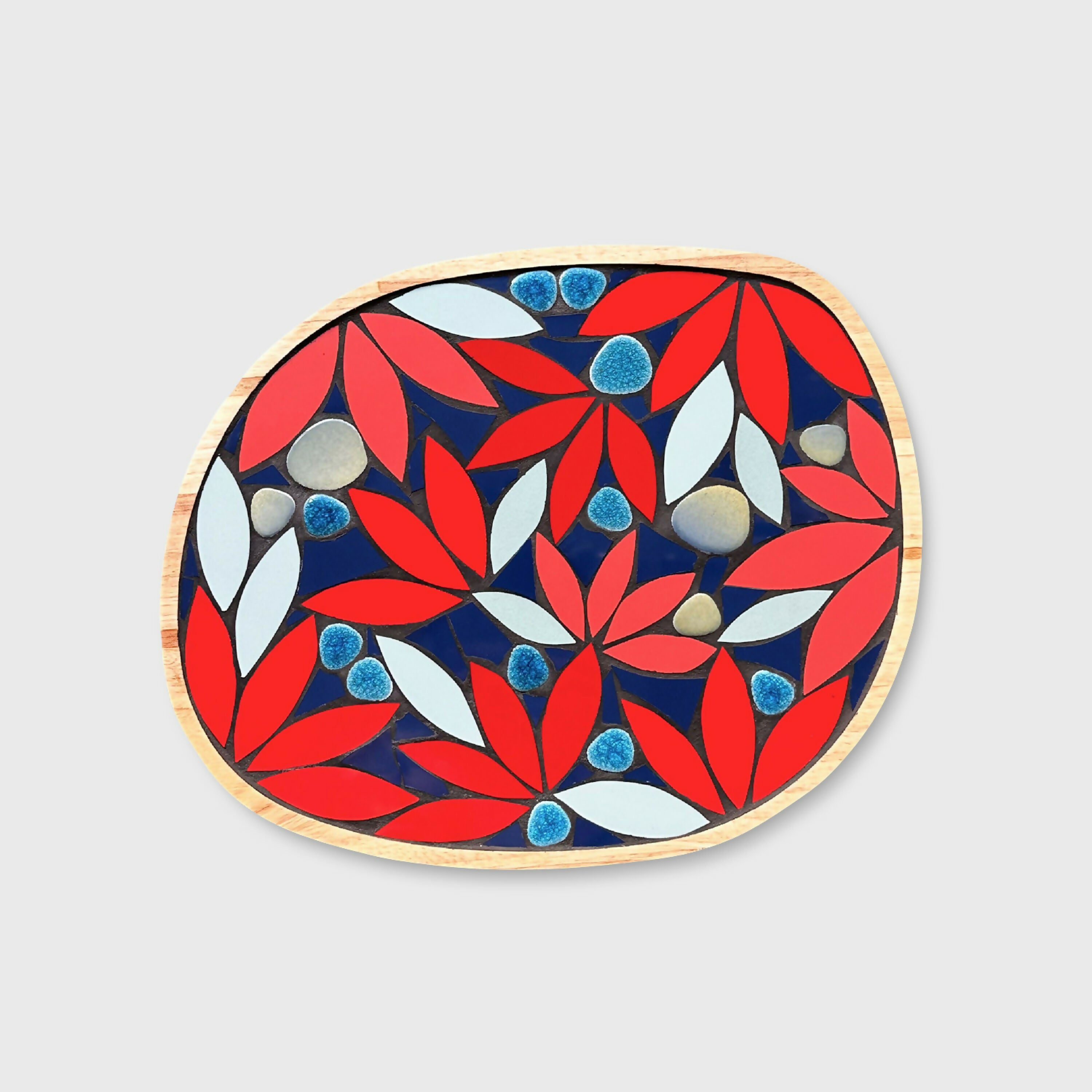 Plateau Magnolias Rouge et gris fond marine | EMPREINTES Paris