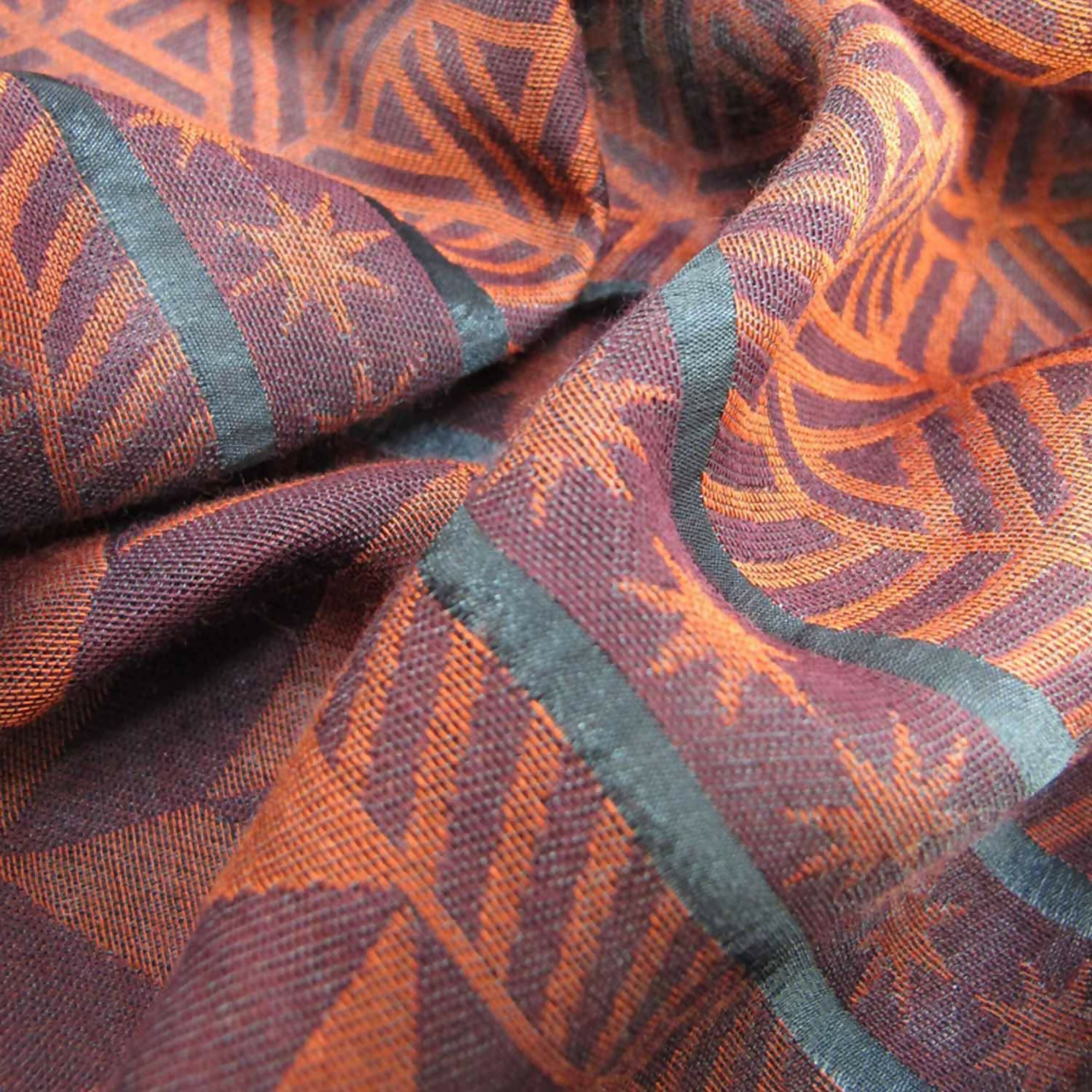 Écharpe Maxi Coton Soie Bourgogne Orange PLANETARIUM | EMPREINTES Paris