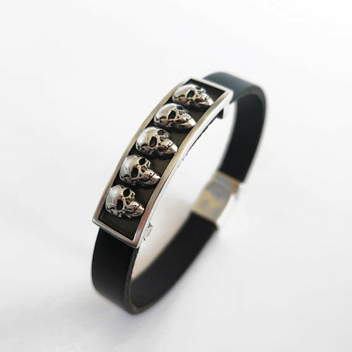 Bracelet Homme têtes de mort en argent 925 | EMPREINTES Paris - EMPREINTES Paris