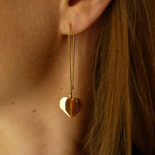 Boucles d'oreilles coeur argent rhodié ou doré | EMPREINTES Paris - EMPREINTES Paris