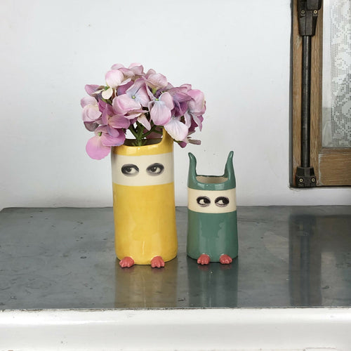 Vase Espionne jaune à bandeau, moyen modèle | EMPREINTES Paris - EMPREINTES Paris