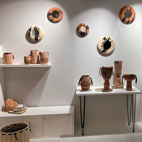 Miroir Terracotta , en faience de toscane texturée - Taille S | EMPREINTES Paris - EMPREINTES Paris