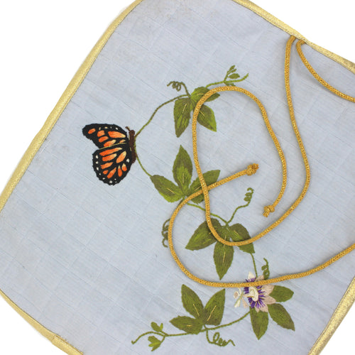 Trousse d'artiste brodée passiflore et monarque | EMPREINTES Paris - EMPREINTES Paris