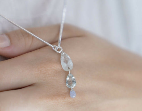 Collier Argent, aigues marines et saphir | EMPREINTES Paris - EMPREINTES Paris