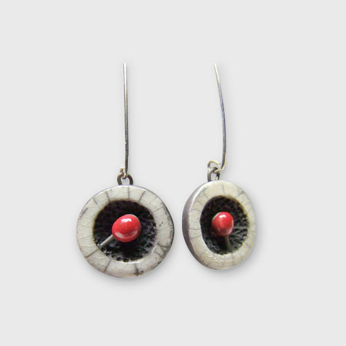 Boucles d'oreilles Miro blanc et rouge | EMPREINTES Paris - EMPREINTES Paris