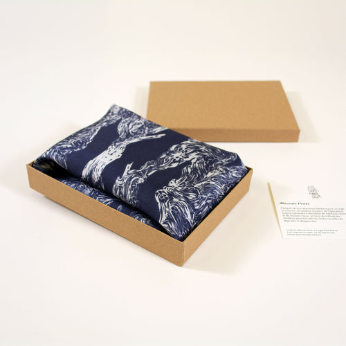 Bandana de Soie Bleu Mauvais Vents - prelude copie | EMPREINTES Paris - EMPREINTES Paris
