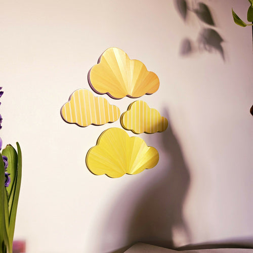 Série Mini Pop - Nuage rayures jaune et blanc | EMPREINTES Paris - EMPREINTES Paris