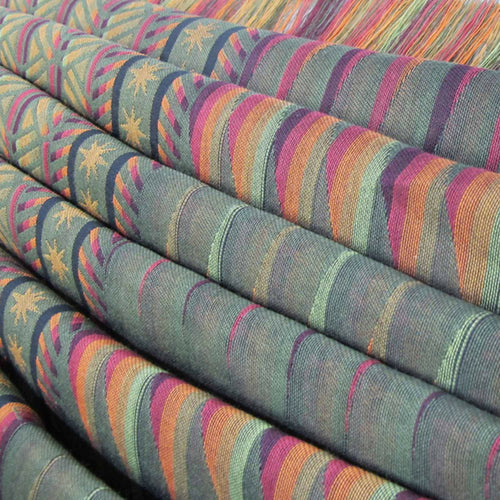 Écharpe midi coton soie multico kaki lune infini | EMPREINTES Paris - EMPREINTES Paris