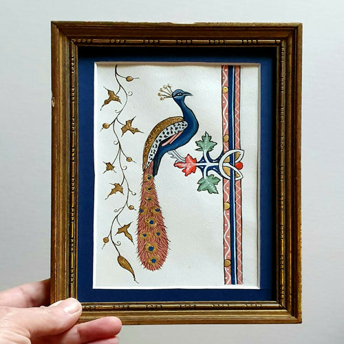 Enluminure paon perché 2 | EMPREINTES Paris - EMPREINTES Paris