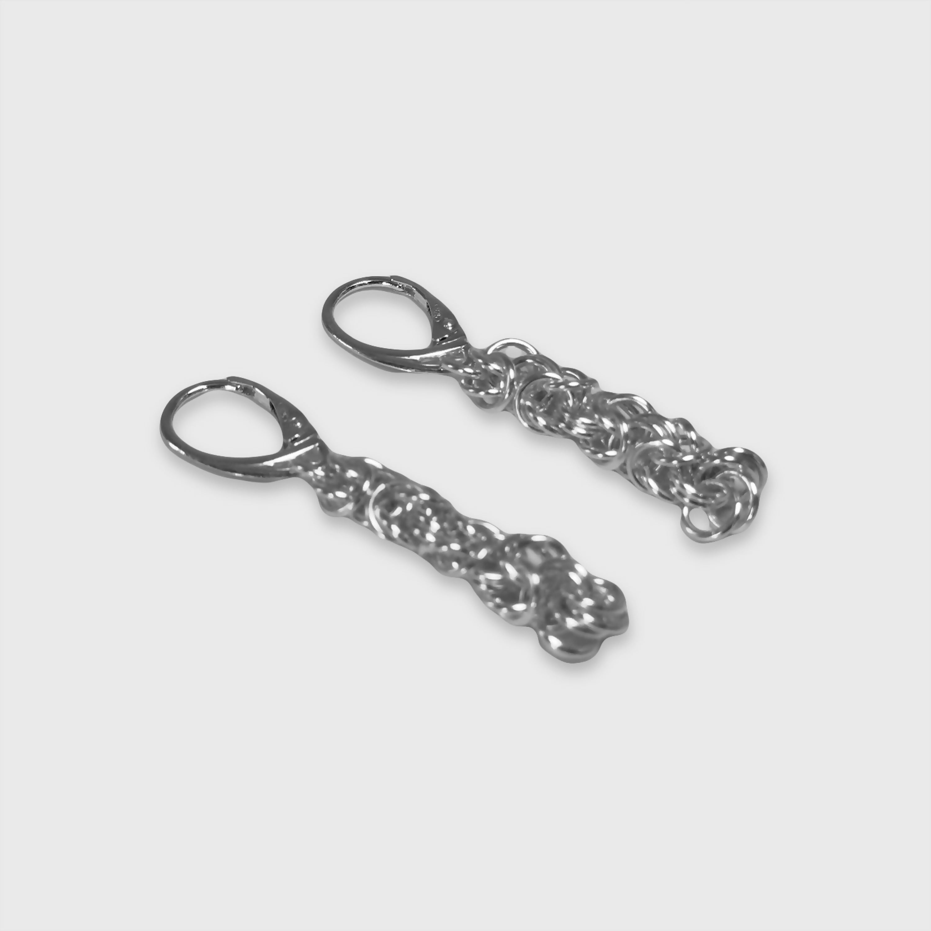 Boucles d’oreilles Byzance en argent massif – Maille byzantine artisanale | EMPREINTES Paris