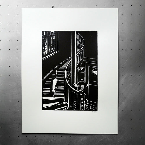 Frans Masereel : Chat dans l'escalier - Sérigraphie | EMPREINTES Paris - EMPREINTES Paris