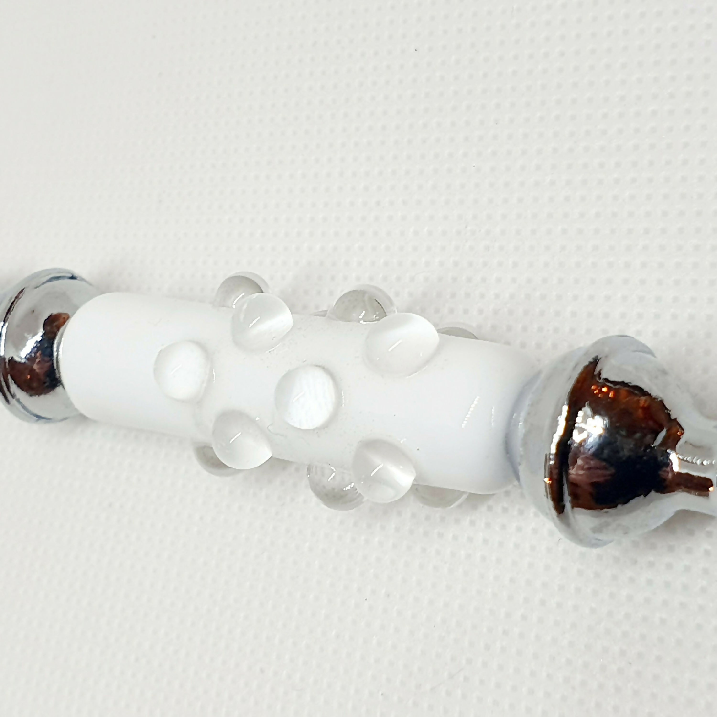 Pelle à tarte en verre de Murano blanc et cristal - Rosée hivernale | EMPREINTES Paris