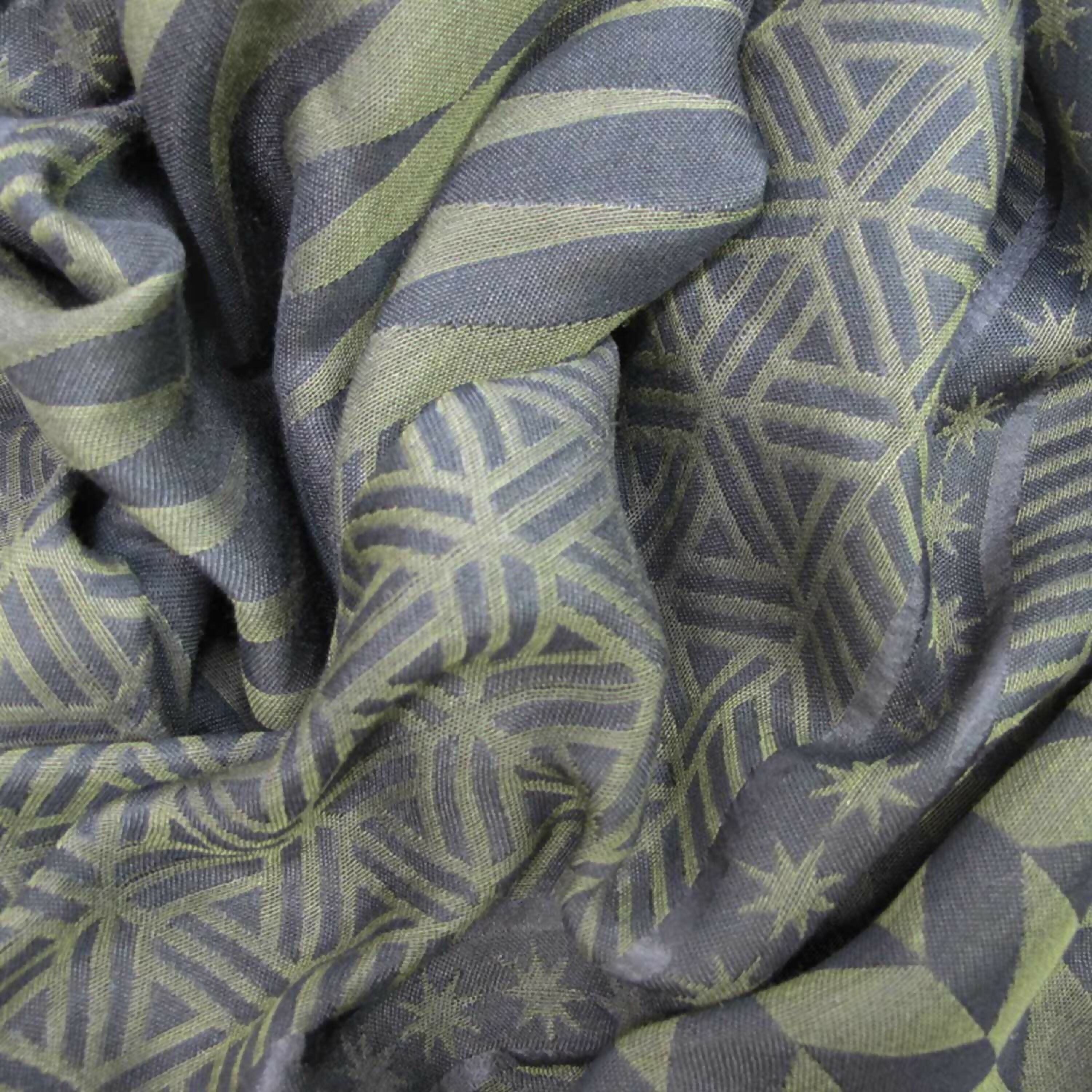 Écharpe Maxi Coton Soie Noir Kaki PLANETARIUM | EMPREINTES Paris