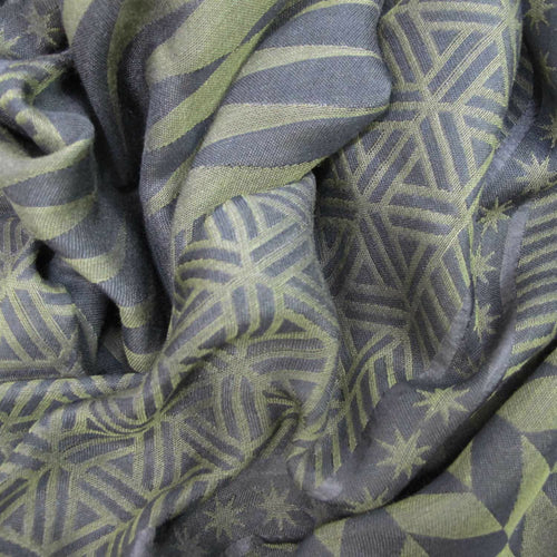 Écharpe Maxi Coton Soie Noir Kaki PLANETARIUM | EMPREINTES Paris - EMPREINTES Paris