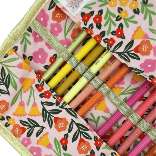 Trousse d'artiste brodée passiflore et monarque | EMPREINTES Paris - EMPREINTES Paris