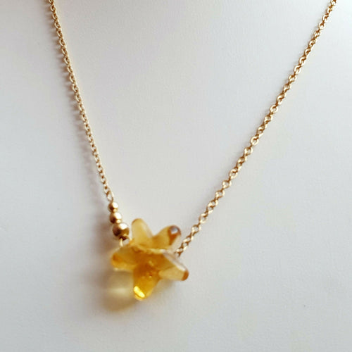 Collier petite étoile filante en verre de Murano doré | EMPREINTES Paris - EMPREINTES Paris